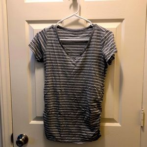 Motherhood Maternity Grey-Striped Shirt (S)